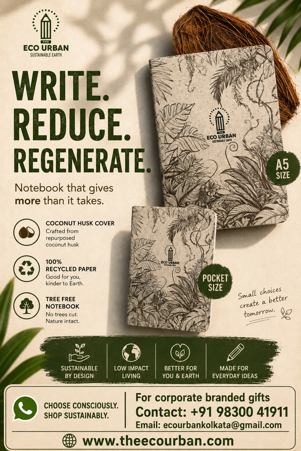 Coconut Husk Diary by The Eco Urban