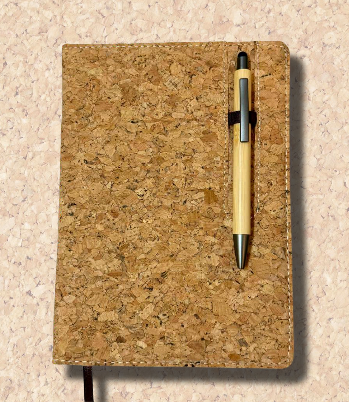Cork Diary with Pen Holder + Bamboo Pen by The Eco Urban