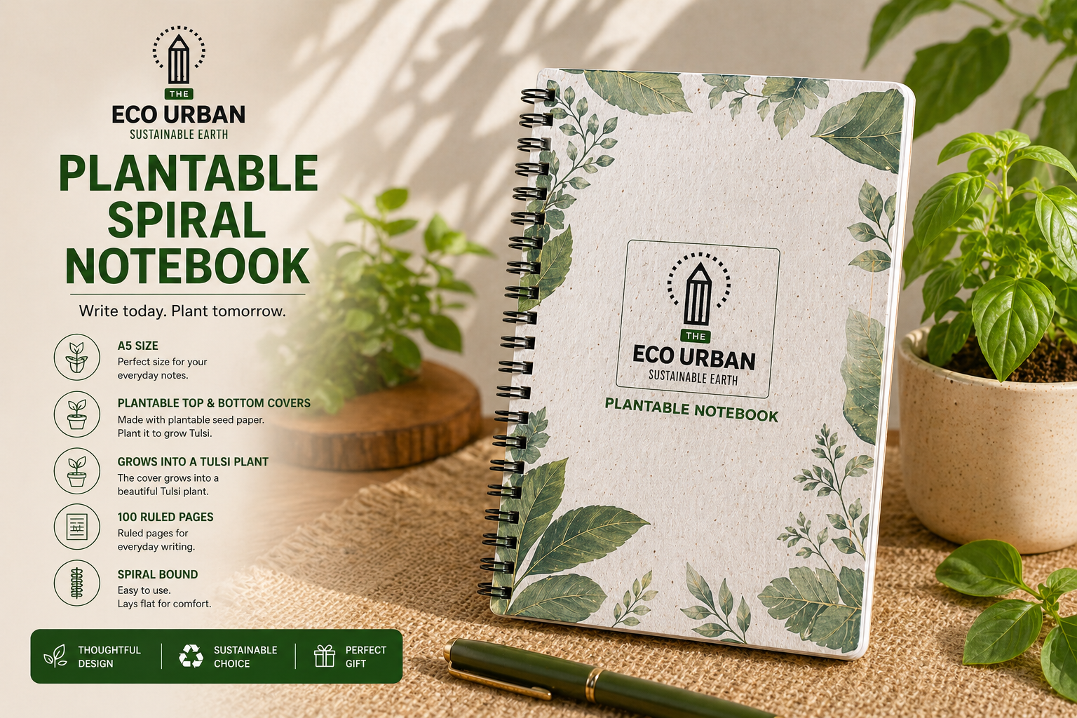 Plantable Spiral Notebooks by The Eco Urban